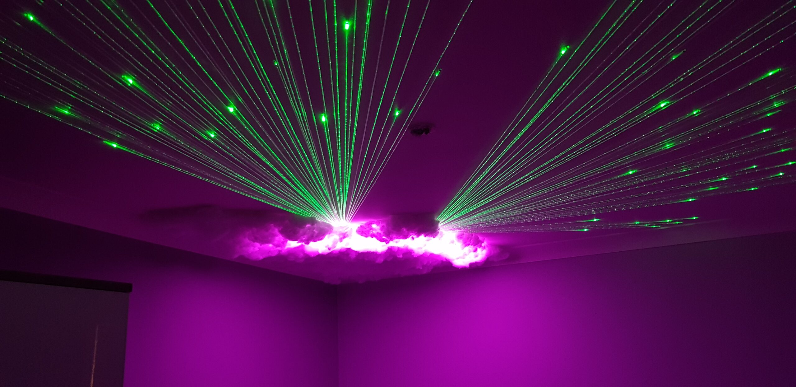 led clouds and fibre optic lighting