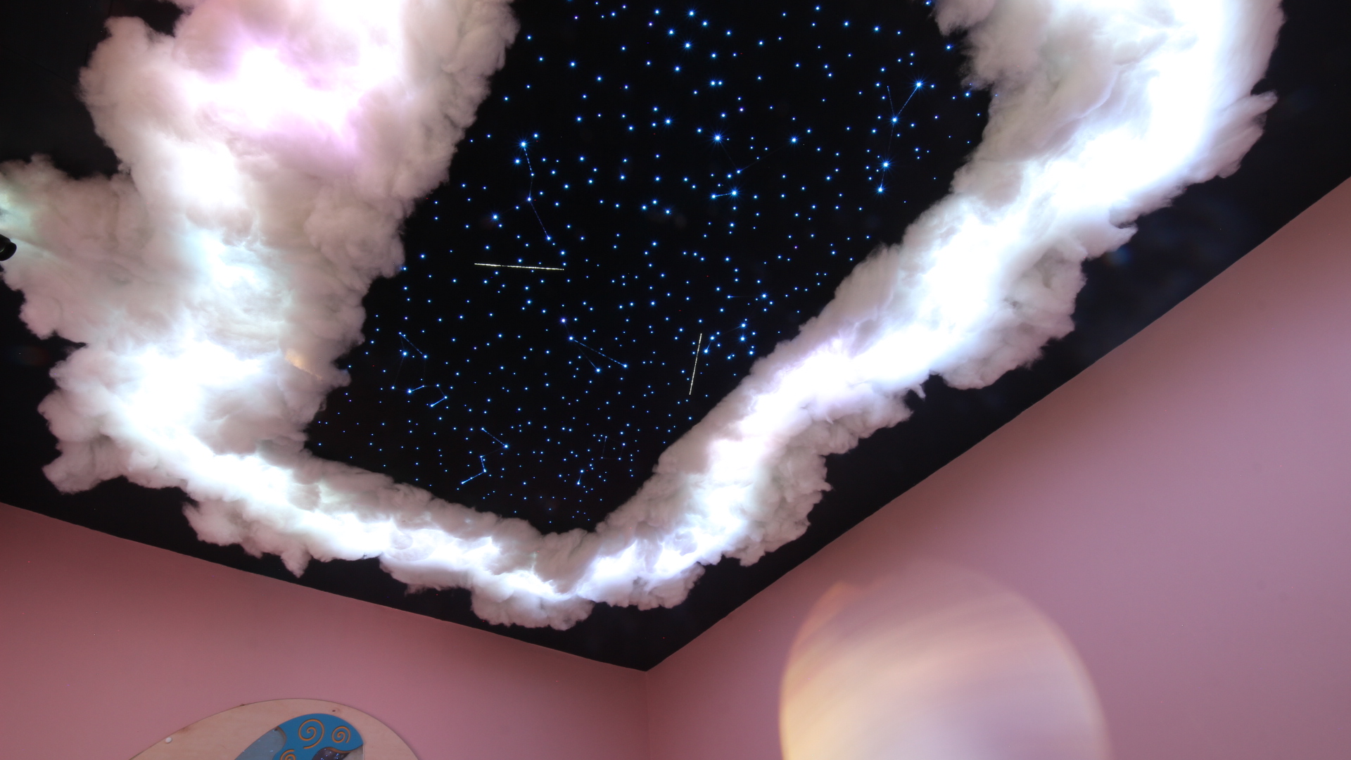 starry ceiling with led clouds